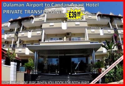 Dalaman Airport to Candan Apart Hotel Marmaris